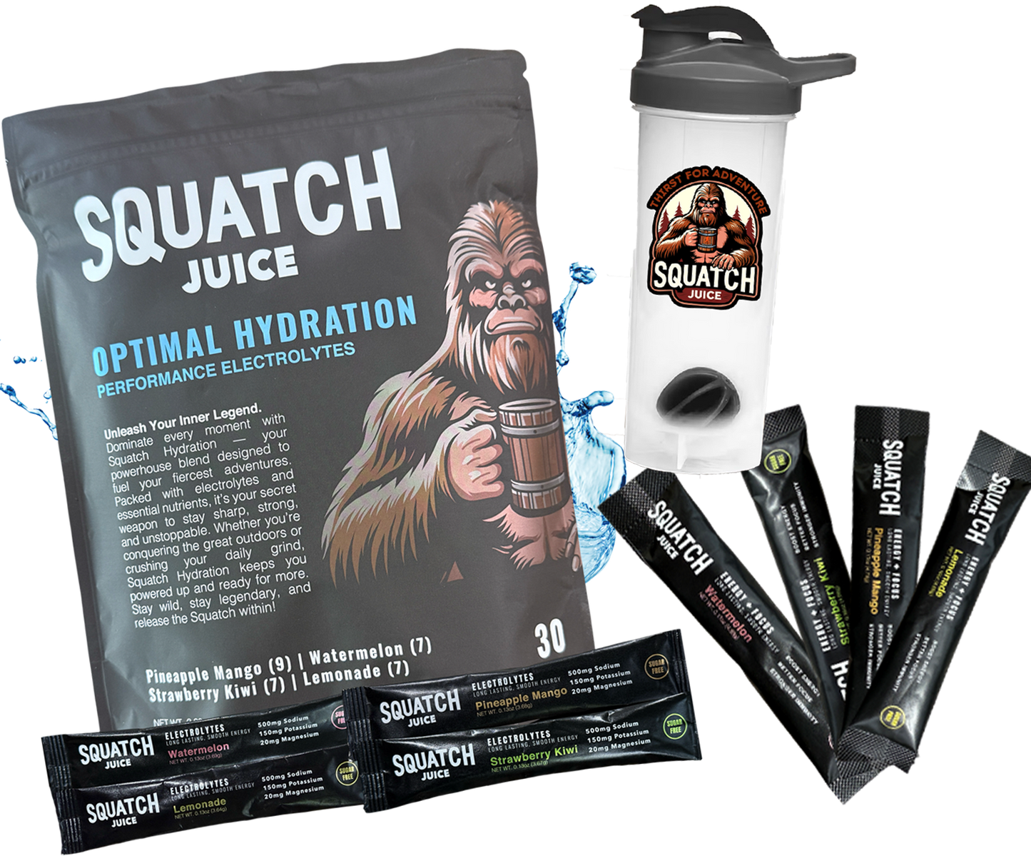 Squatch Juice Hydration Starter Bundle W/ Energy Sampler