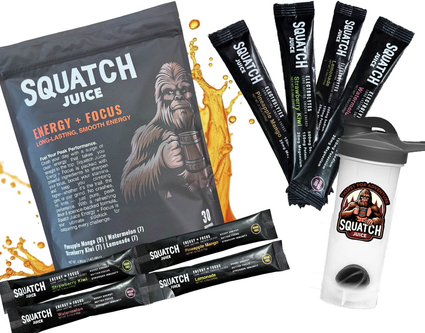 Squatch Juice Energy Starter Bundle W/ Hydration Sample Sticks