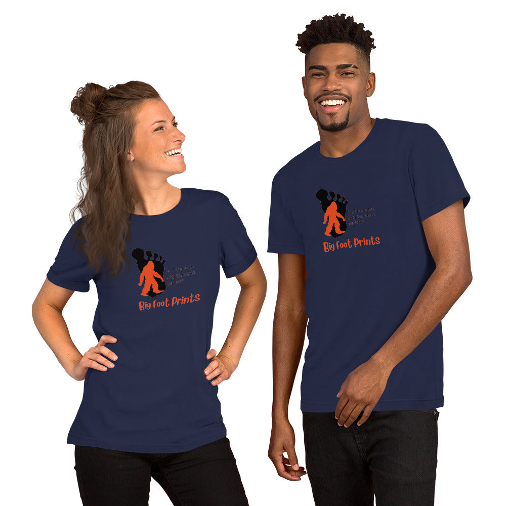 Big feet and big footprints Unisex t-shirt