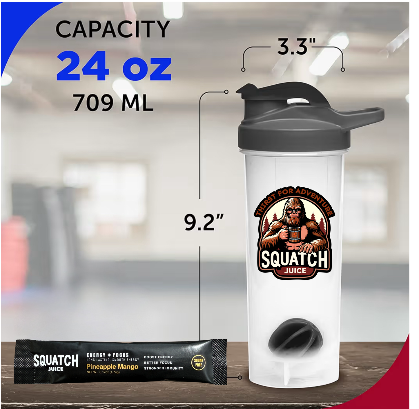 Squatch Juice 3 pack - Energy/Hydration/Enhanced Focus + Free Shaker