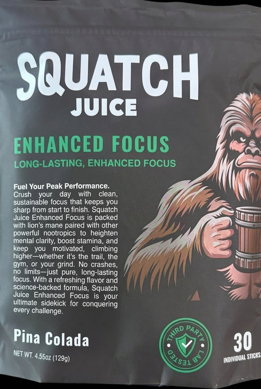Squatch Juice Enhanced Focus - Pina Colada - 30 Sticks