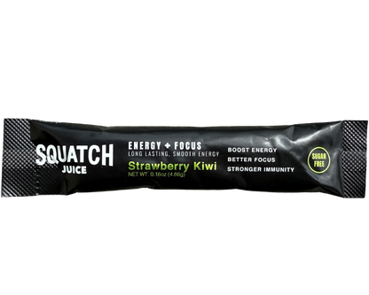 Squatch Juice Energy Sampler with Shaker 4 Flavors - Pineapple/Mango, Watermelon, Lemonade, Strawberry/Kiwi