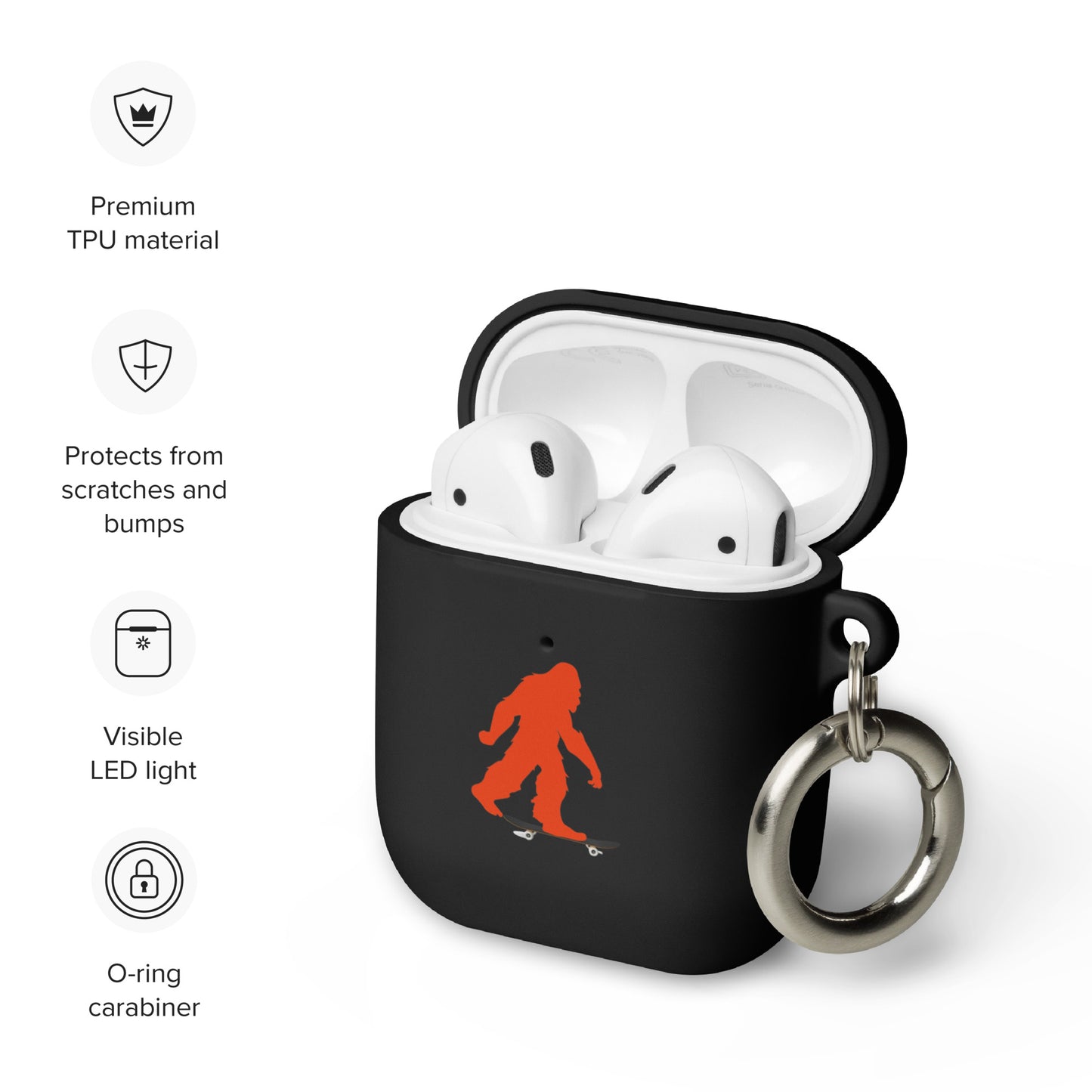 Skateboard Squatchnut Rubber Case for AirPods®