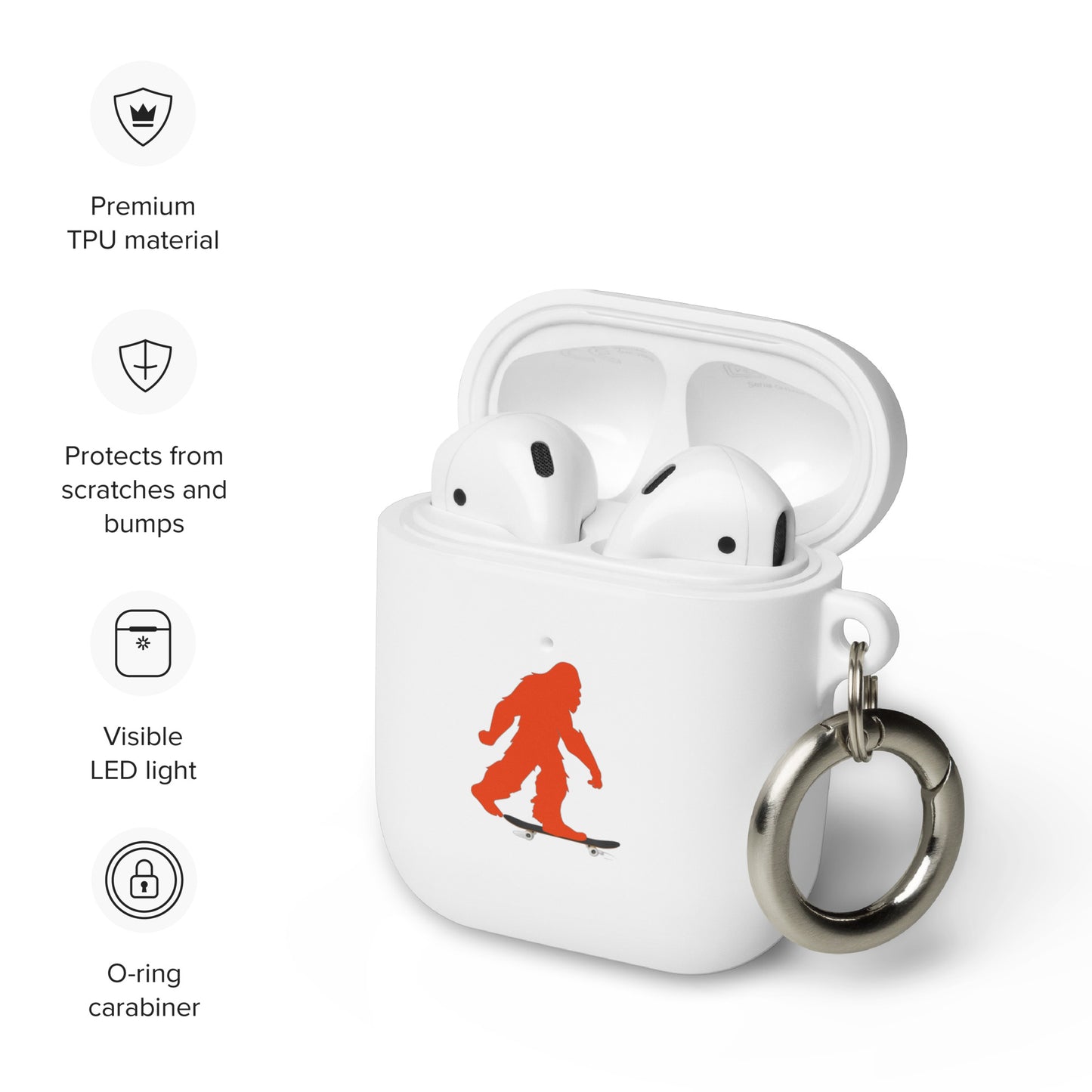 Skateboard Squatchnut Rubber Case for AirPods®