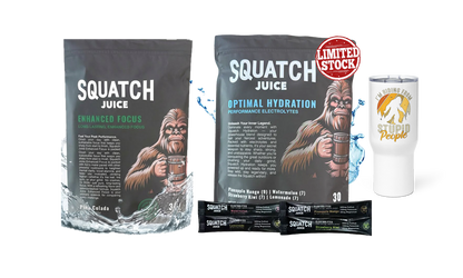 Squatch Juice Hydration and Enhanced Focus Bundle + FREE Travel Mug 25oz