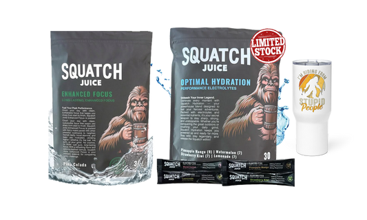 Squatch Juice Hydration and Enhanced Focus Bundle + FREE Travel Mug 25oz