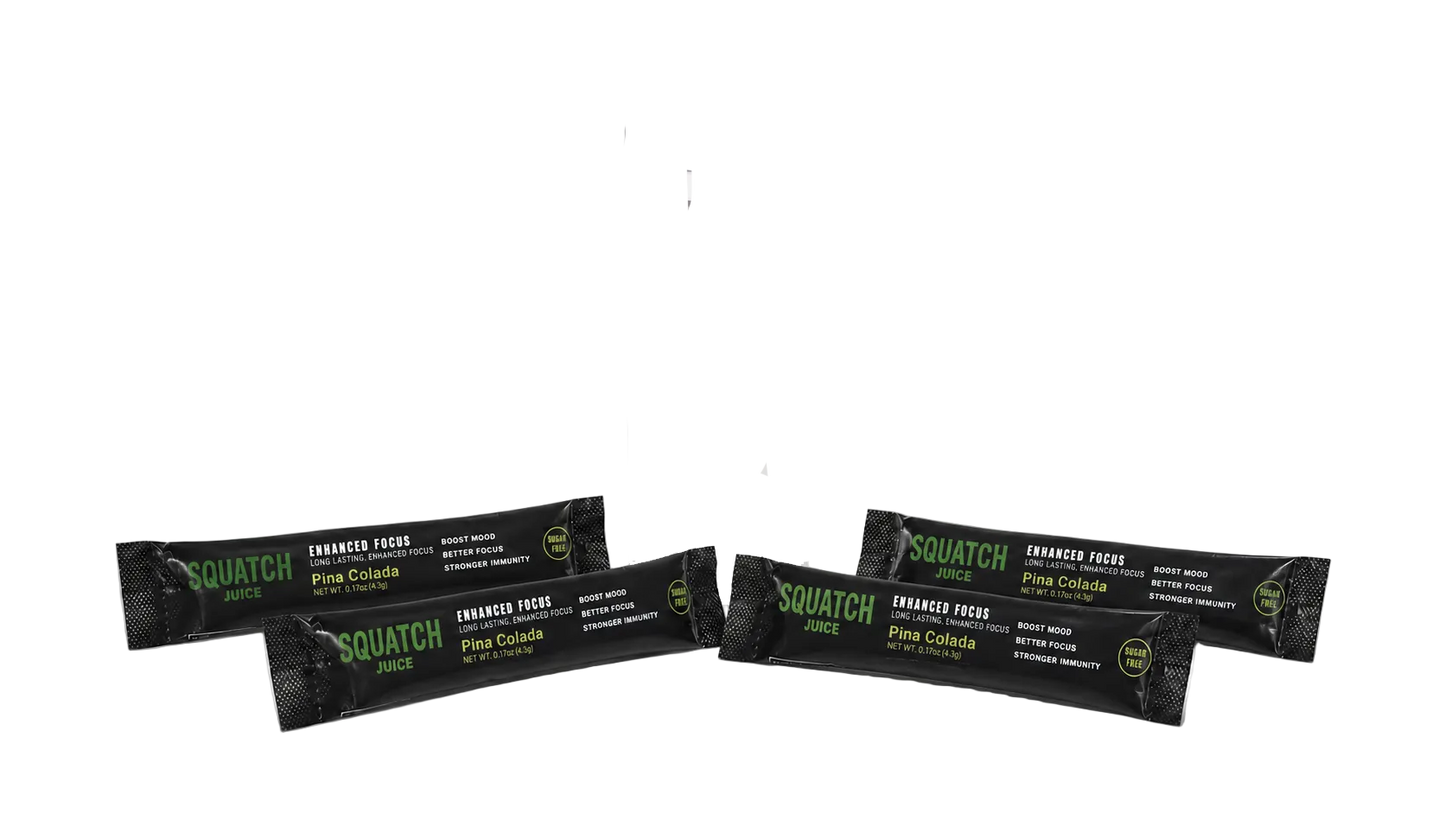 Squatch Juice Enhanced Focus Sampler 4 Sticks - Pinia Colada