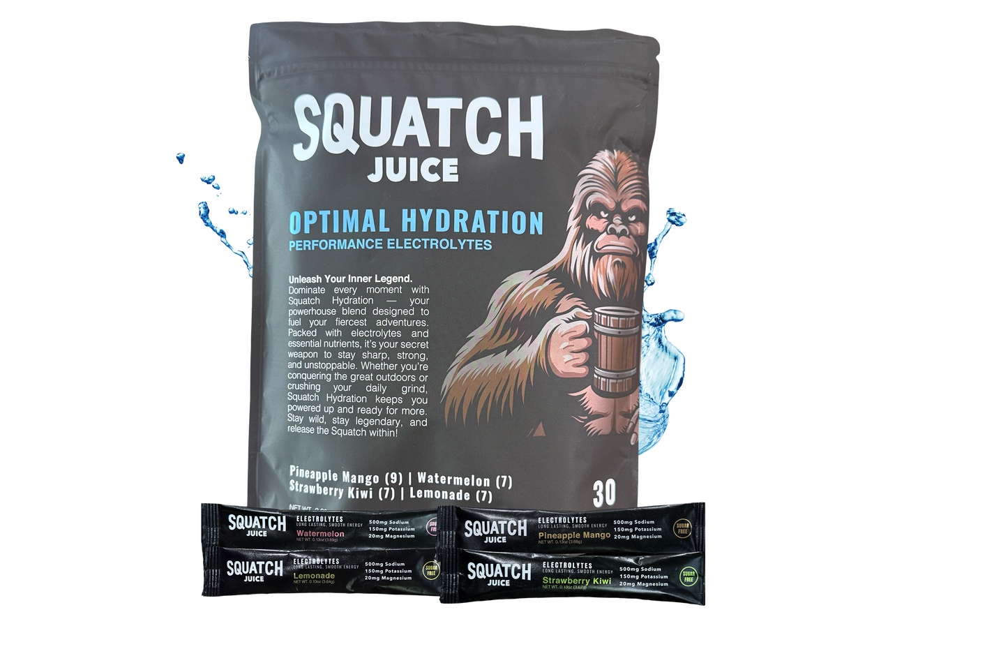 Squatch Juice 3 pack - Energy/Hydration/Enhanced Focus + Free Shaker