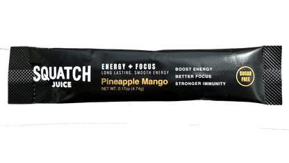 Squatch Juice Energy + Focus - 30 Sticks - Pineapple/Mango, Watermelon, Lemonade, Strawberry/Kiwi