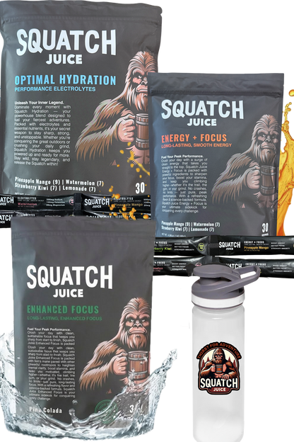 Squatch Juice 3 pack - Energy/Hydration/Enhanced Focus + Free Shaker