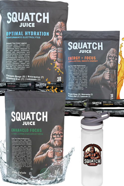 Squatch Juice 3 pack - Energy/Hydration/Enhanced Focus + Free Shaker