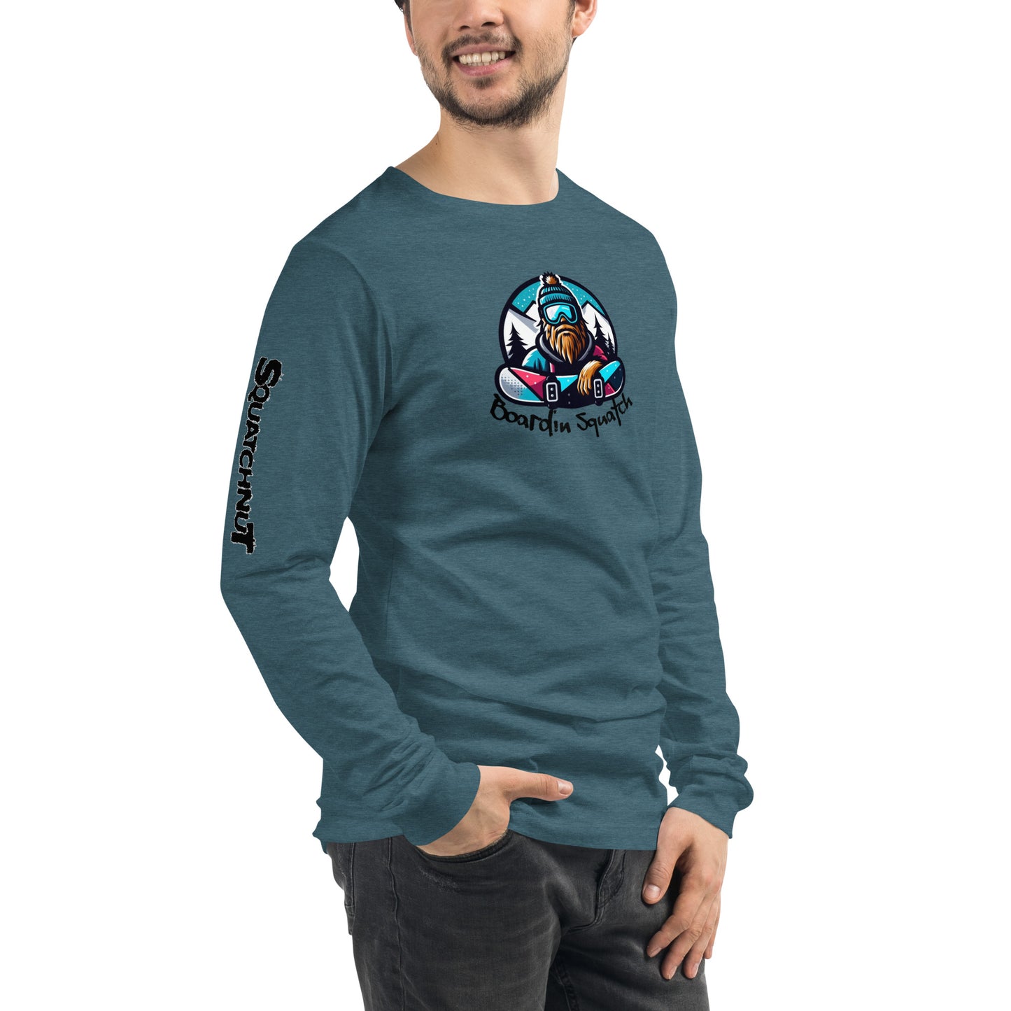 Boarding Squatch Unisex Long Sleeve Tee