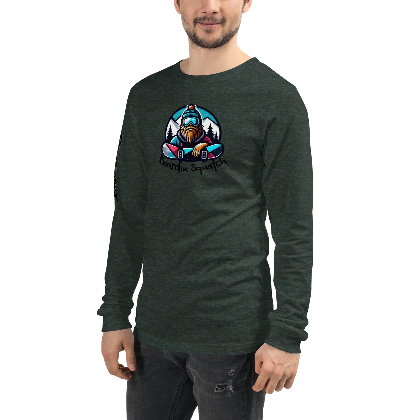 Boarding Squatch Unisex Long Sleeve Tee
