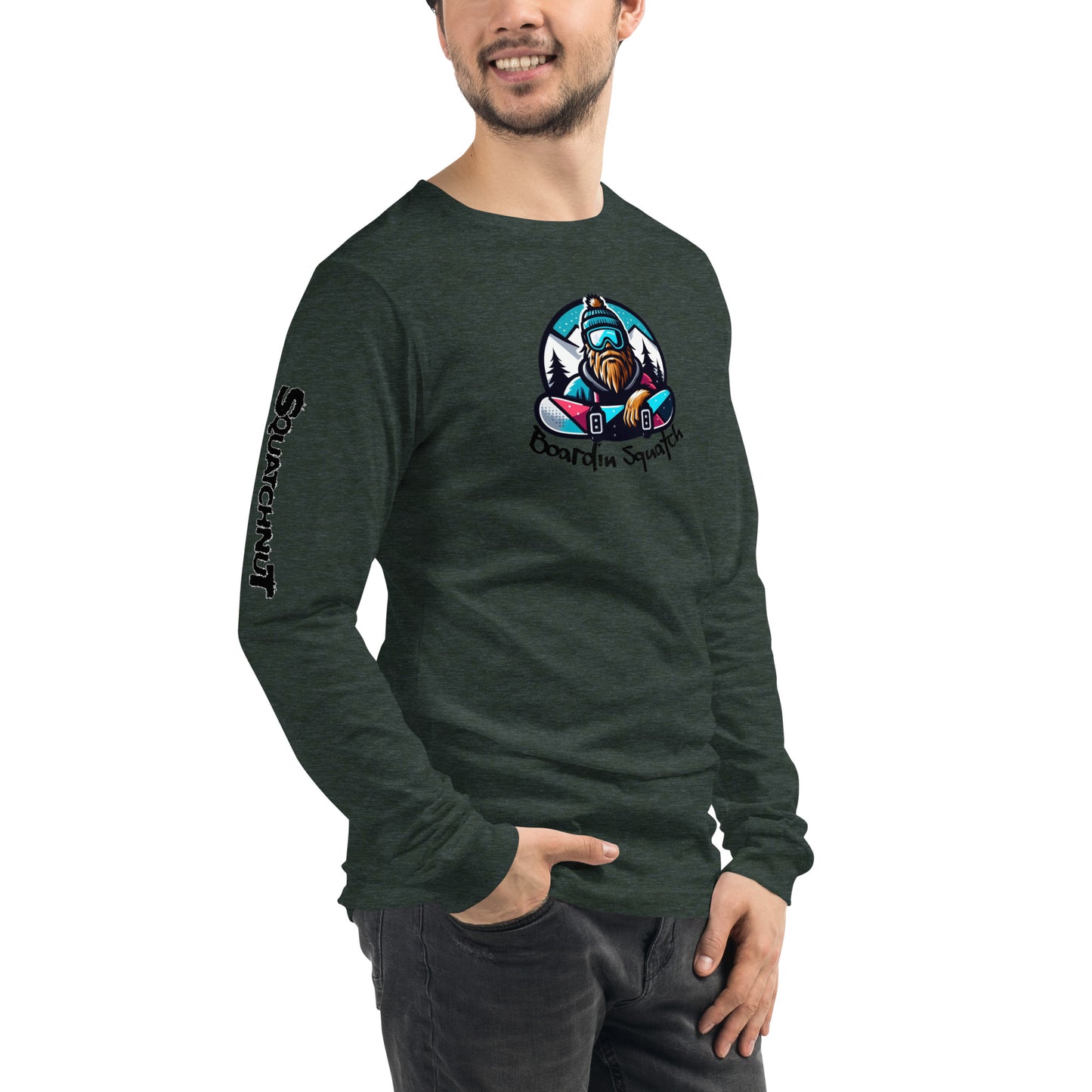 Boarding Squatch Unisex Long Sleeve Tee