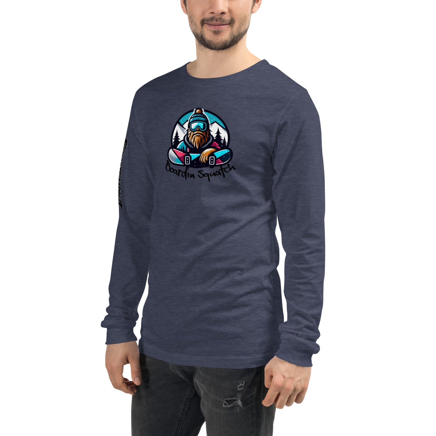 Boarding Squatch Unisex Long Sleeve Tee