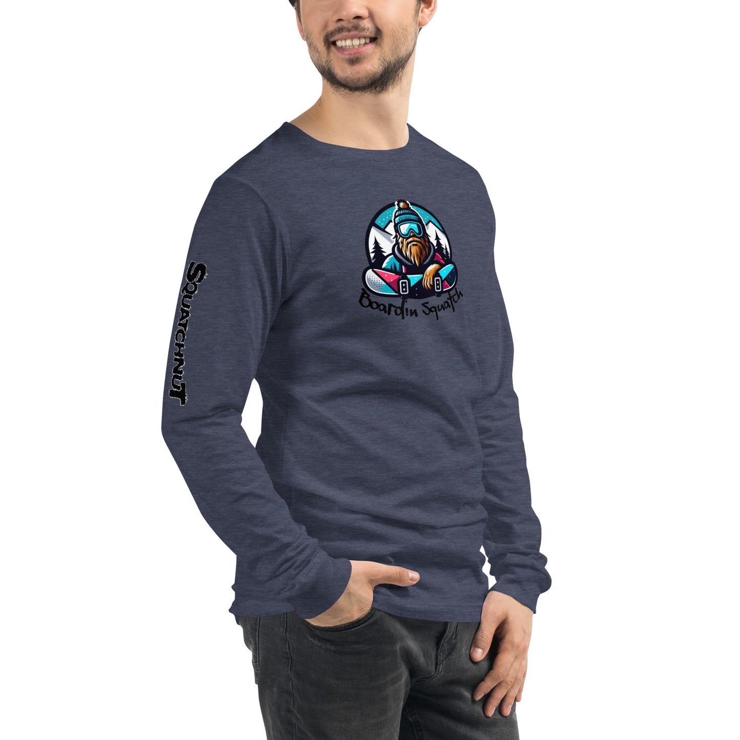 Boarding Squatch Unisex Long Sleeve Tee