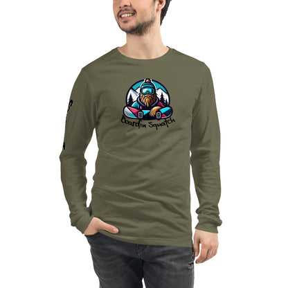 Boarding Squatch Unisex Long Sleeve Tee