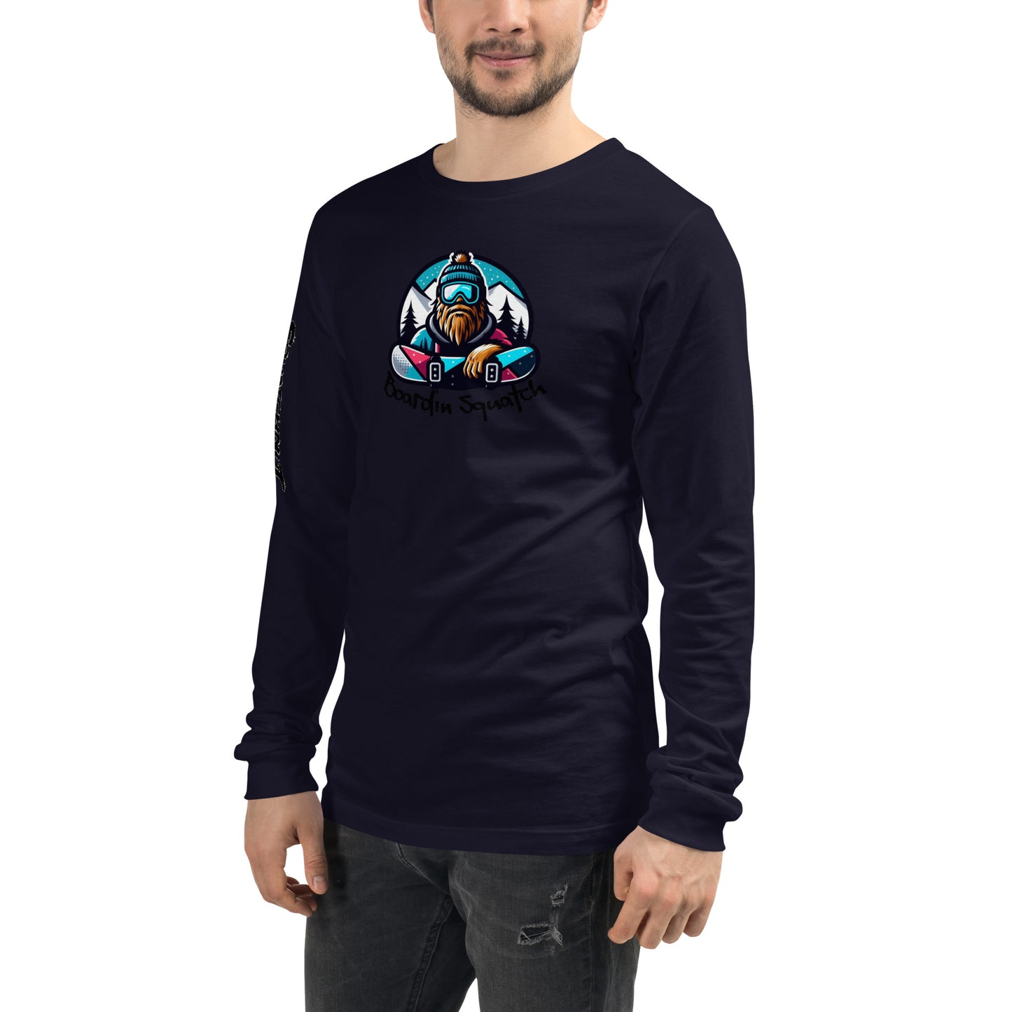 Boarding Squatch Unisex Long Sleeve Tee
