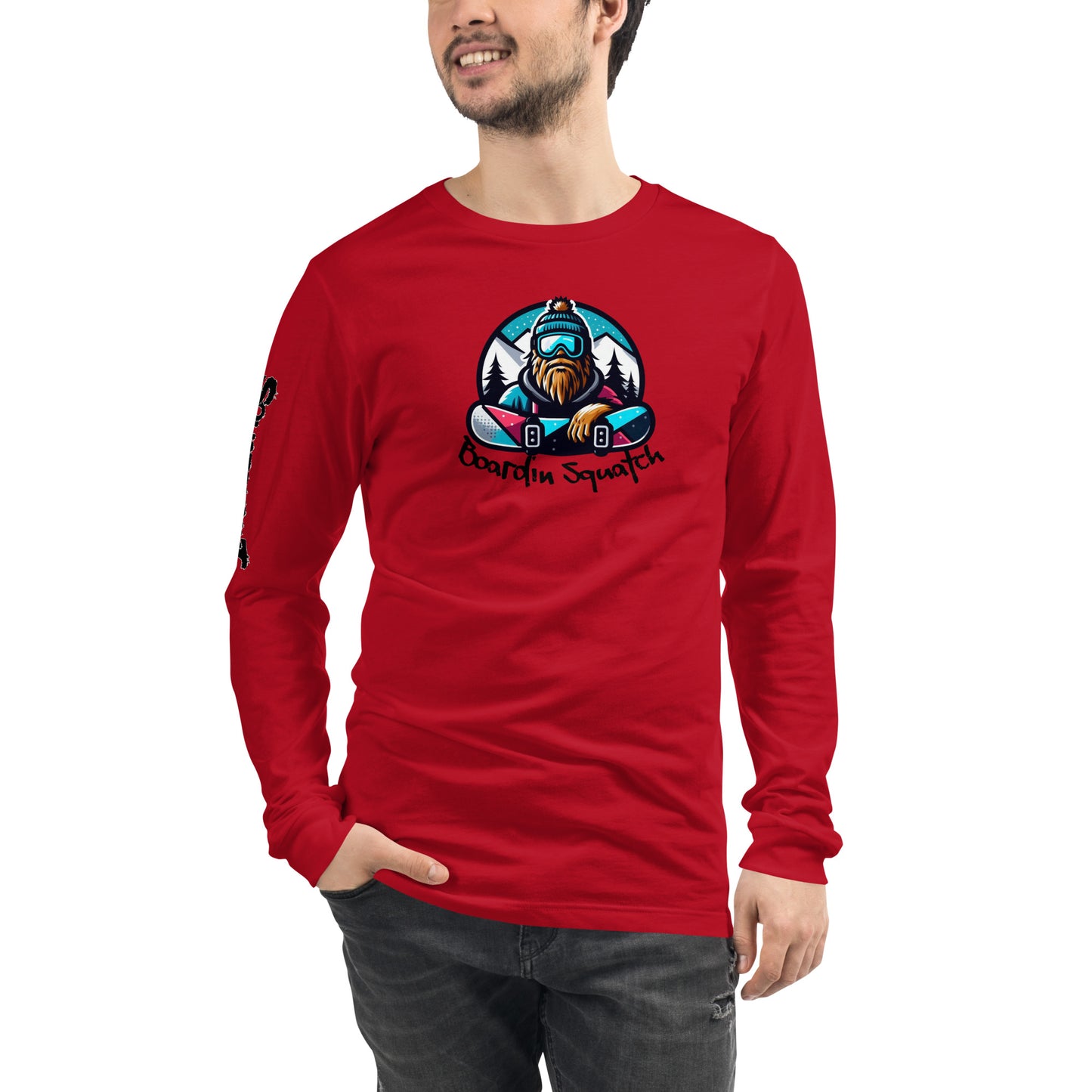 Boarding Squatch Unisex Long Sleeve Tee