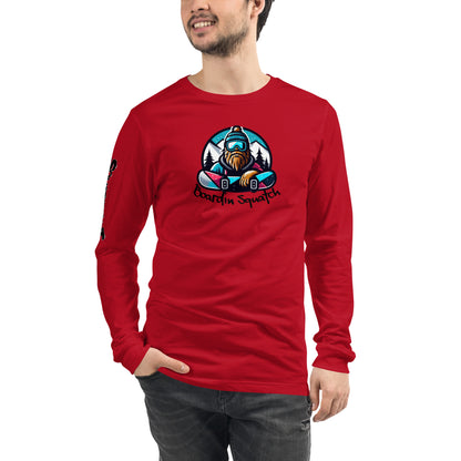 Boarding Squatch Unisex Long Sleeve Tee