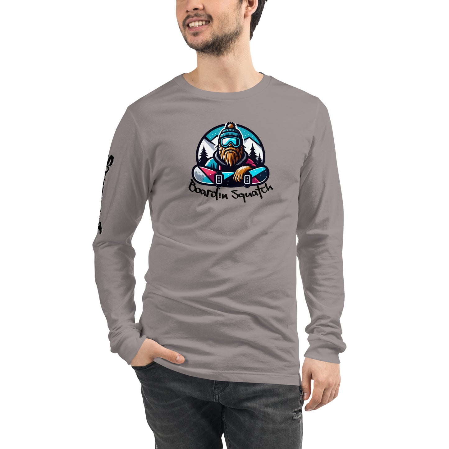 Boarding Squatch Unisex Long Sleeve Tee