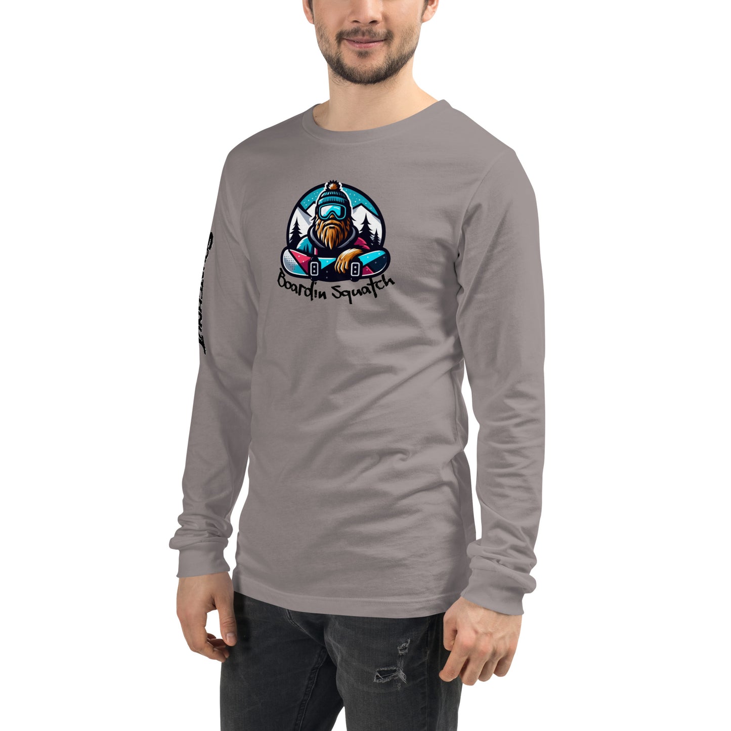 Boarding Squatch Unisex Long Sleeve Tee