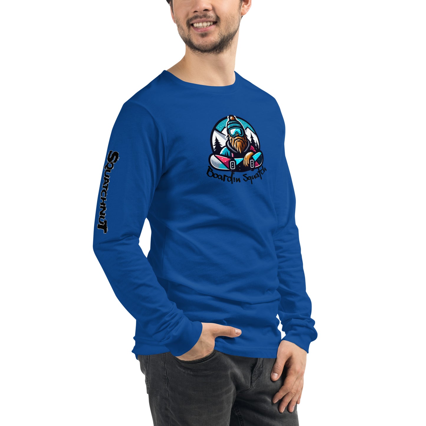Boarding Squatch Unisex Long Sleeve Tee