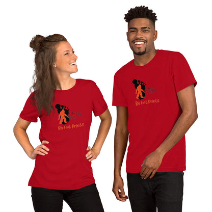 Big feet and big footprints Unisex t-shirt