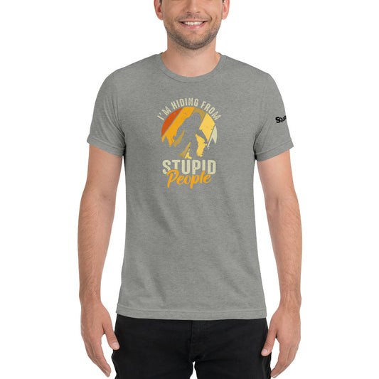 I'm hiding from Stupid people Mens T-shirt