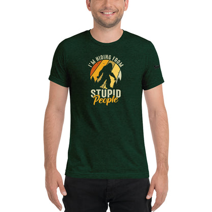 I'm hiding from Stupid people Mens T-shirt