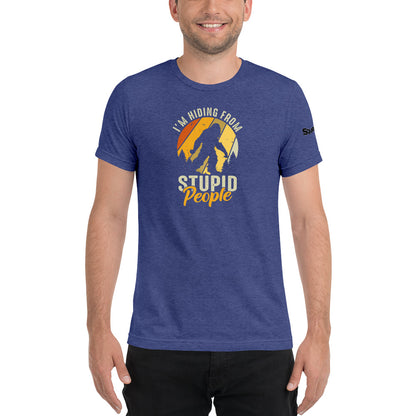 I'm hiding from Stupid people Mens T-shirt