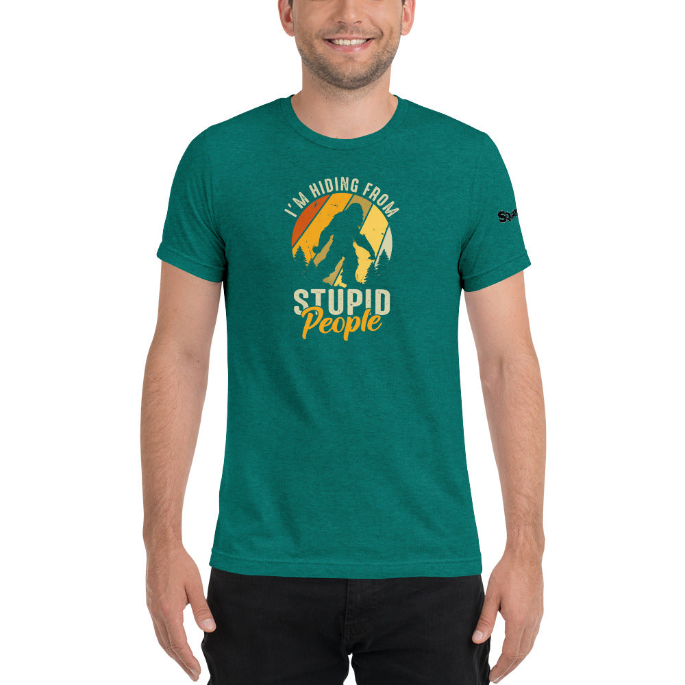 I'm hiding from Stupid people Mens T-shirt